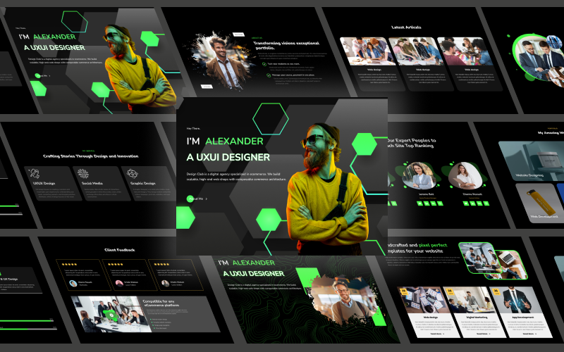 Alex Personal Portfolio Powerpoint Presentation Template