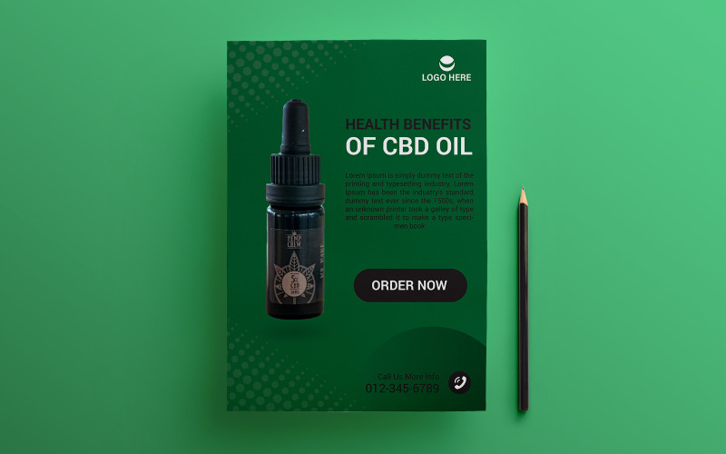 Hemp Oil Flyer Design Template Corporate Identity