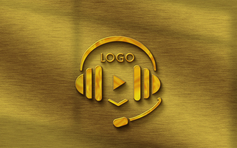 Logo headphones. Musical equalizer. Streaming music. Logo Template