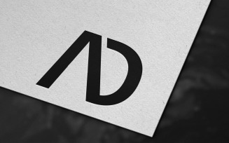Modern AD Letter Logo Template Design