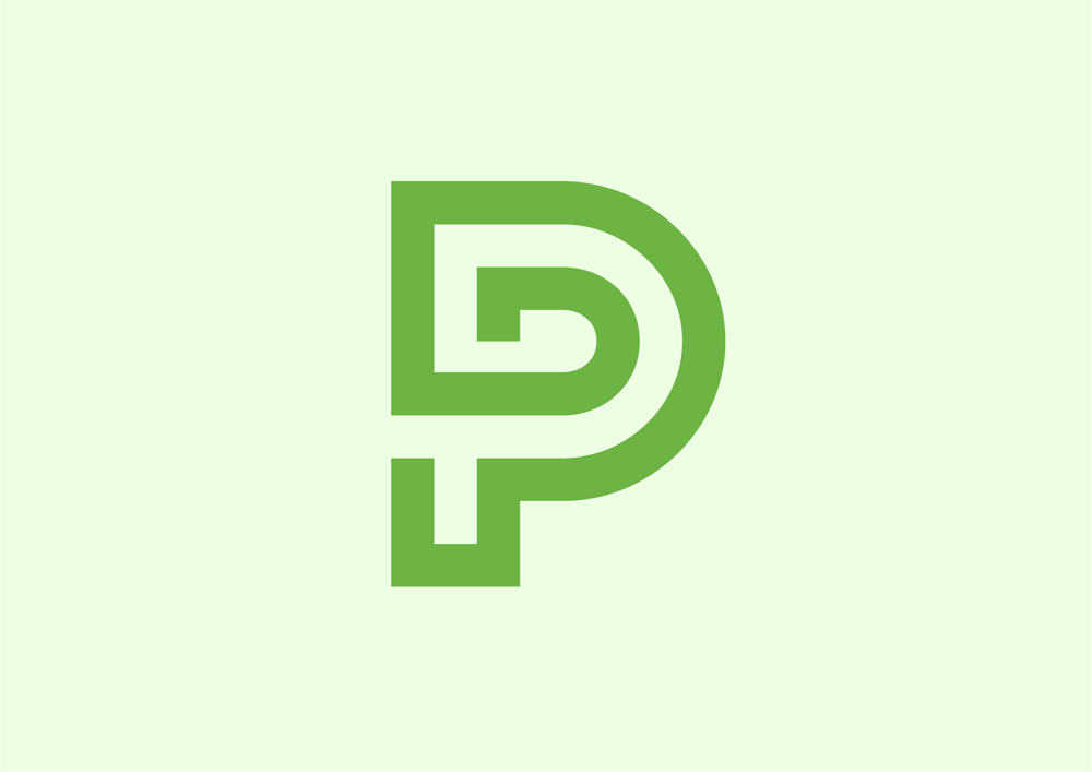 Print Data  Letter P  PP  PD  DP logo design template