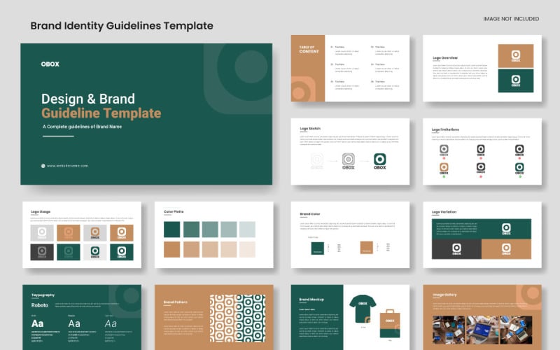 Brand guidelines template design and logo presentation slide Corporate Identity