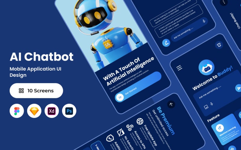 Buddy - AI Chatbot Mobile App UI Element