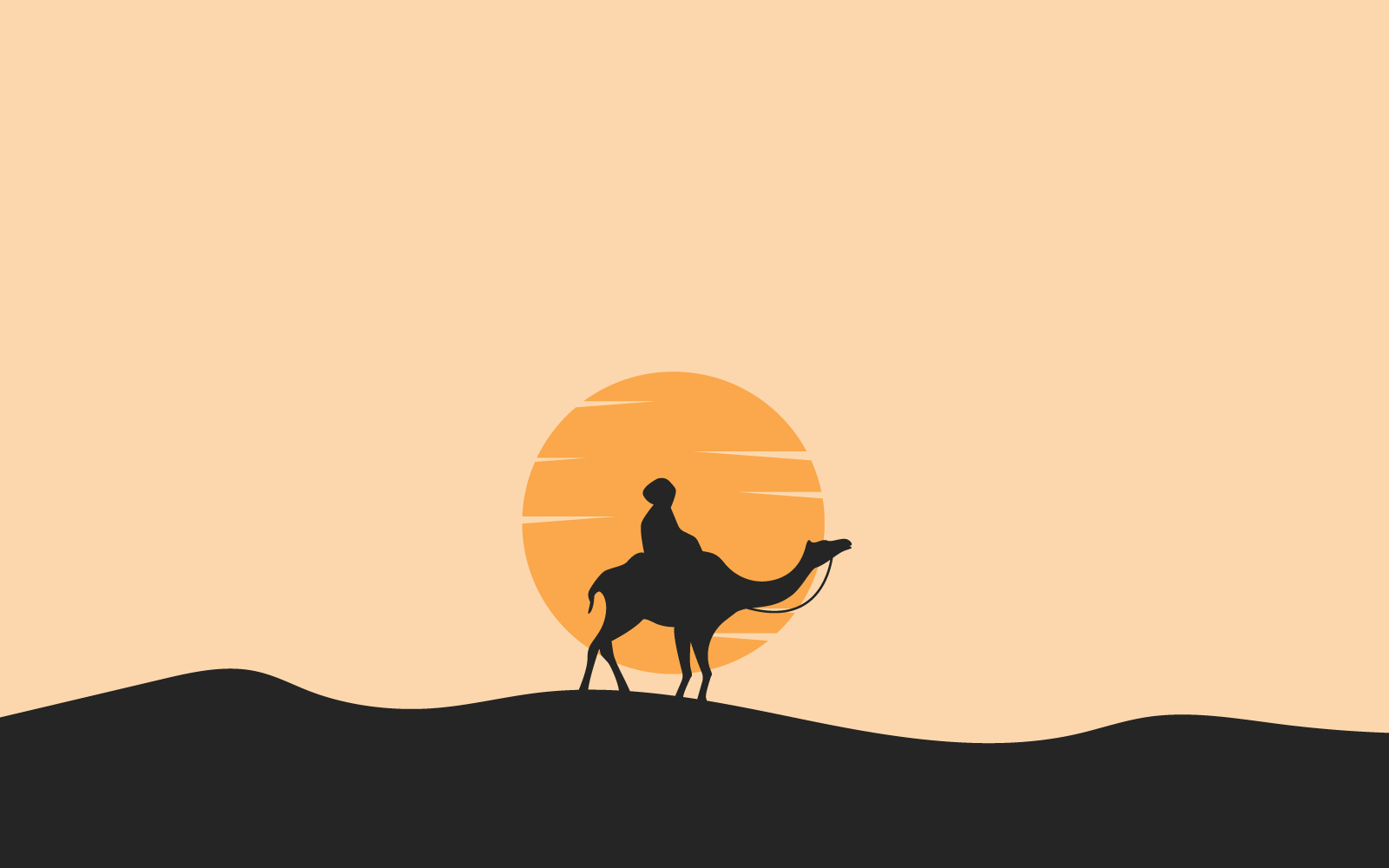 Camel logo flat design illustration template