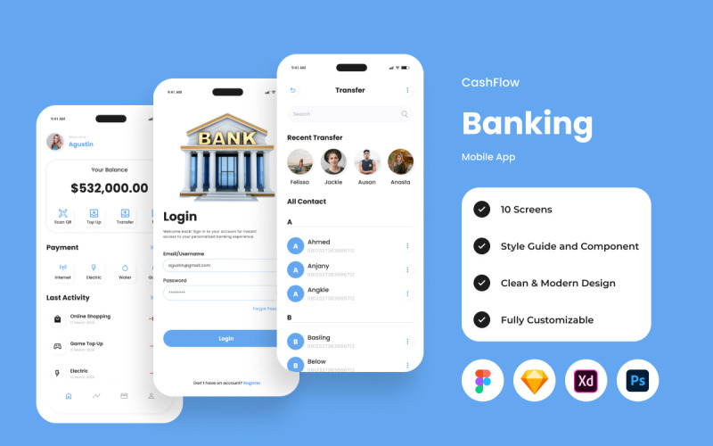 CashFlow - Banking Mobile App UI Element