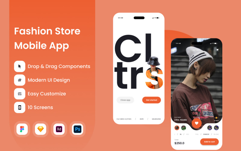 Cultures - Fashion Store Mobile App UI Element