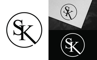 Elegant SK Letter Logo Template Design