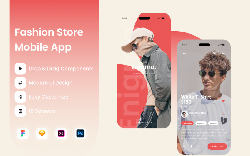 Enigma - Fashion Store Mobile App UI Element
