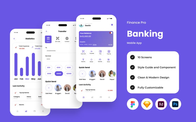 Finance Pro - Banking Mobile App UI Element