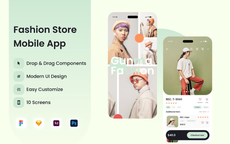 Gunma - Fashion Store Mobile App UI Element