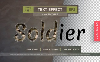 5 Soldier Editable Text Effects, Graphic Styles