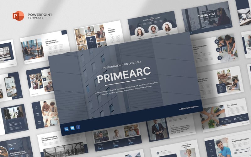 Primearc - Company Profile Powerpoint Template PowerPoint Template