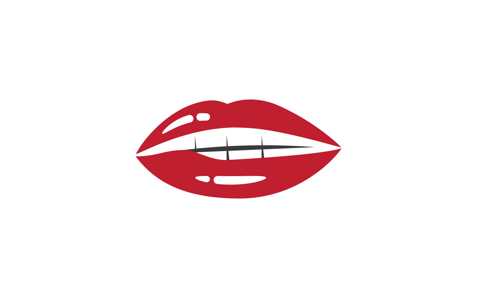 Beauty lips women illustration vector flat design Logo Template