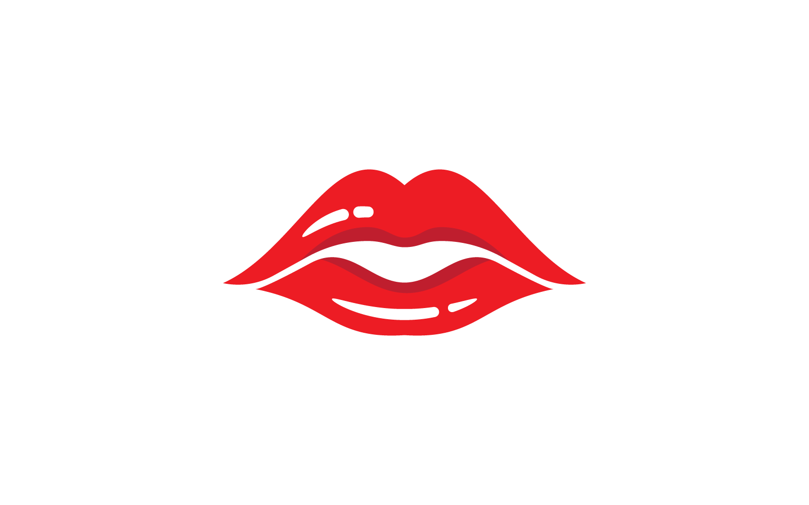 Beauty lips women logo illustration template