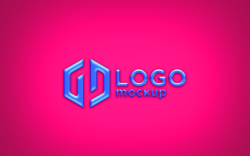 Blue Glosse Logo Mockup Template Product Mockup