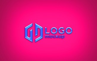 Blue Glosse Logo Mockup Template