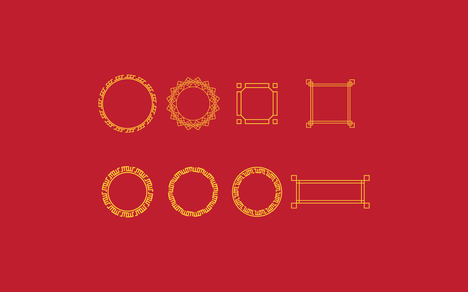 Borderline Chinese style illustration template