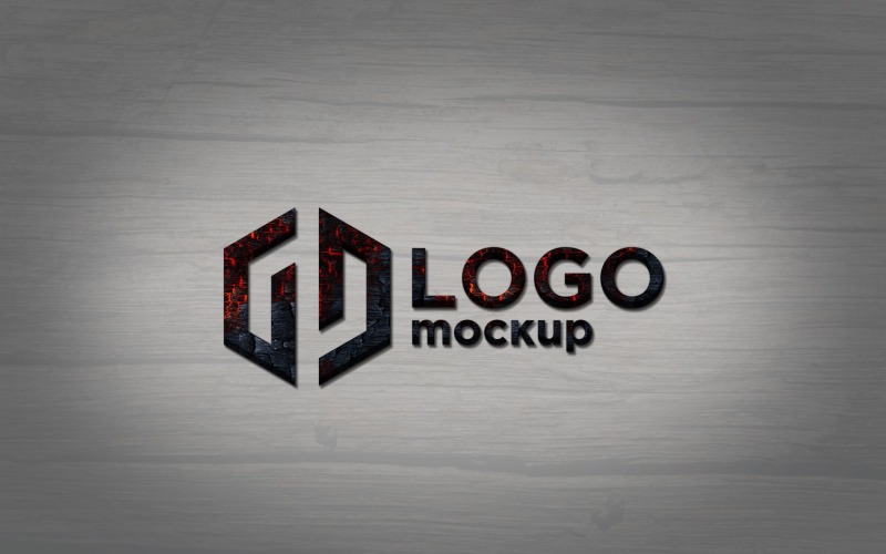 Burned Wood Logo Mockup Template Product Mockup