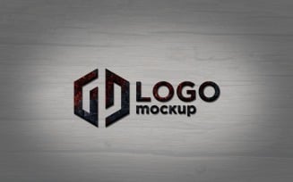 Burned Wood Logo Mockup Template