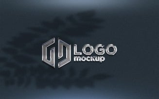 Chrome Logo Mockup Template