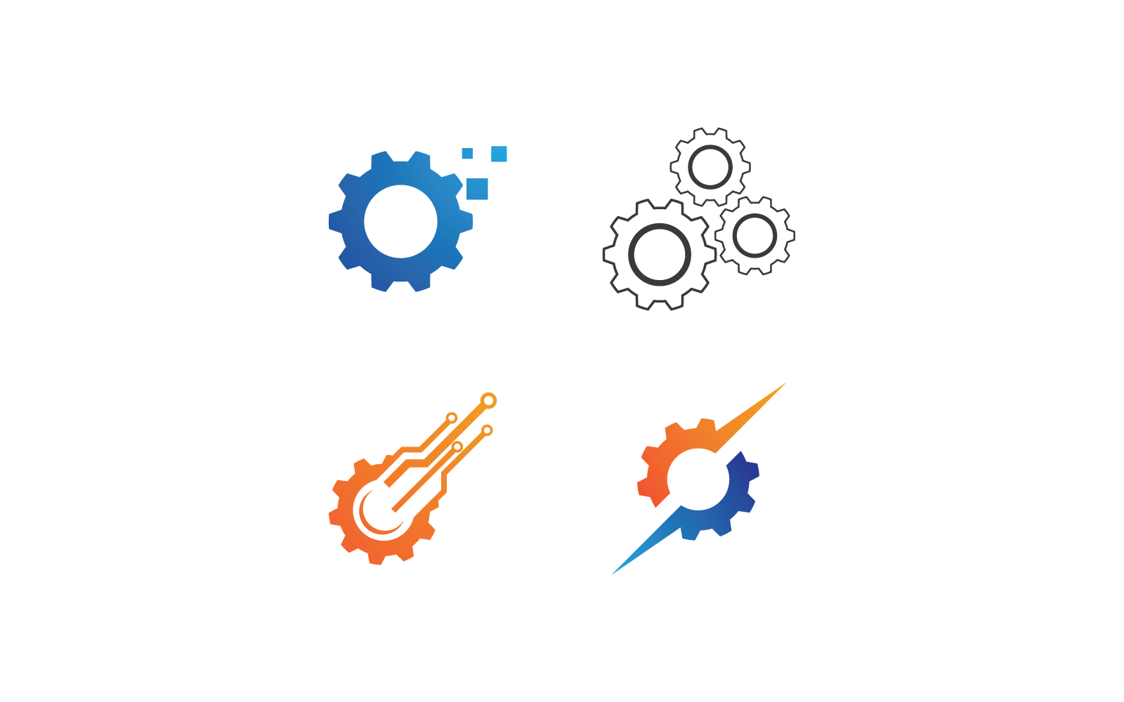 Gear technology logo vector icon illustration