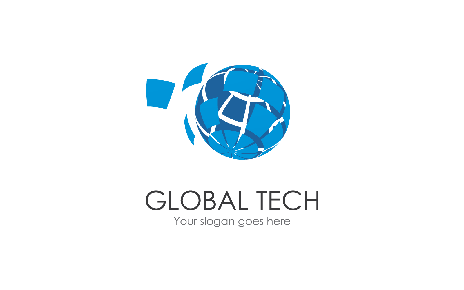 Global technology illustration logo vector flat design template