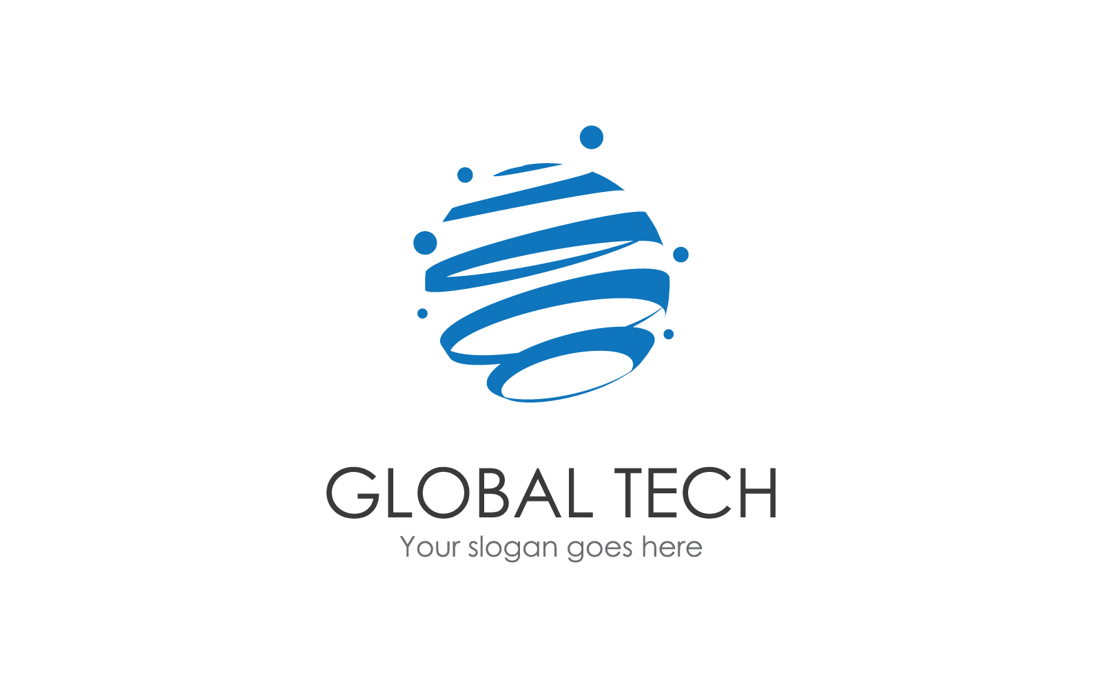 Global technology logo vector flat design template