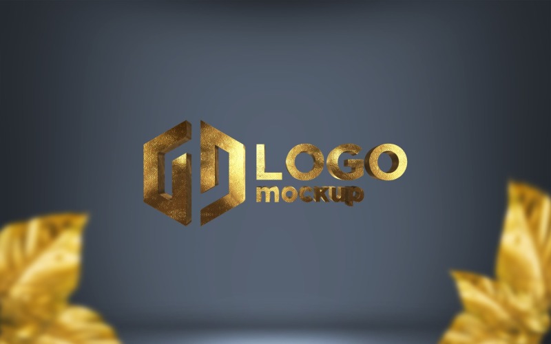 Gold Logo Mockup Template Product Mockup
