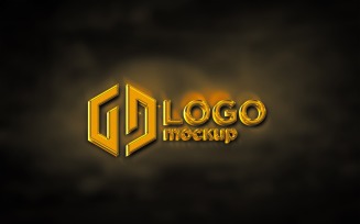 Golden Logo Mockup Template