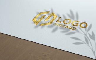 Golden Paper Logo Mockup Template
