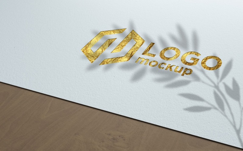 Golden Paper Logo Mockup Template Product Mockup
