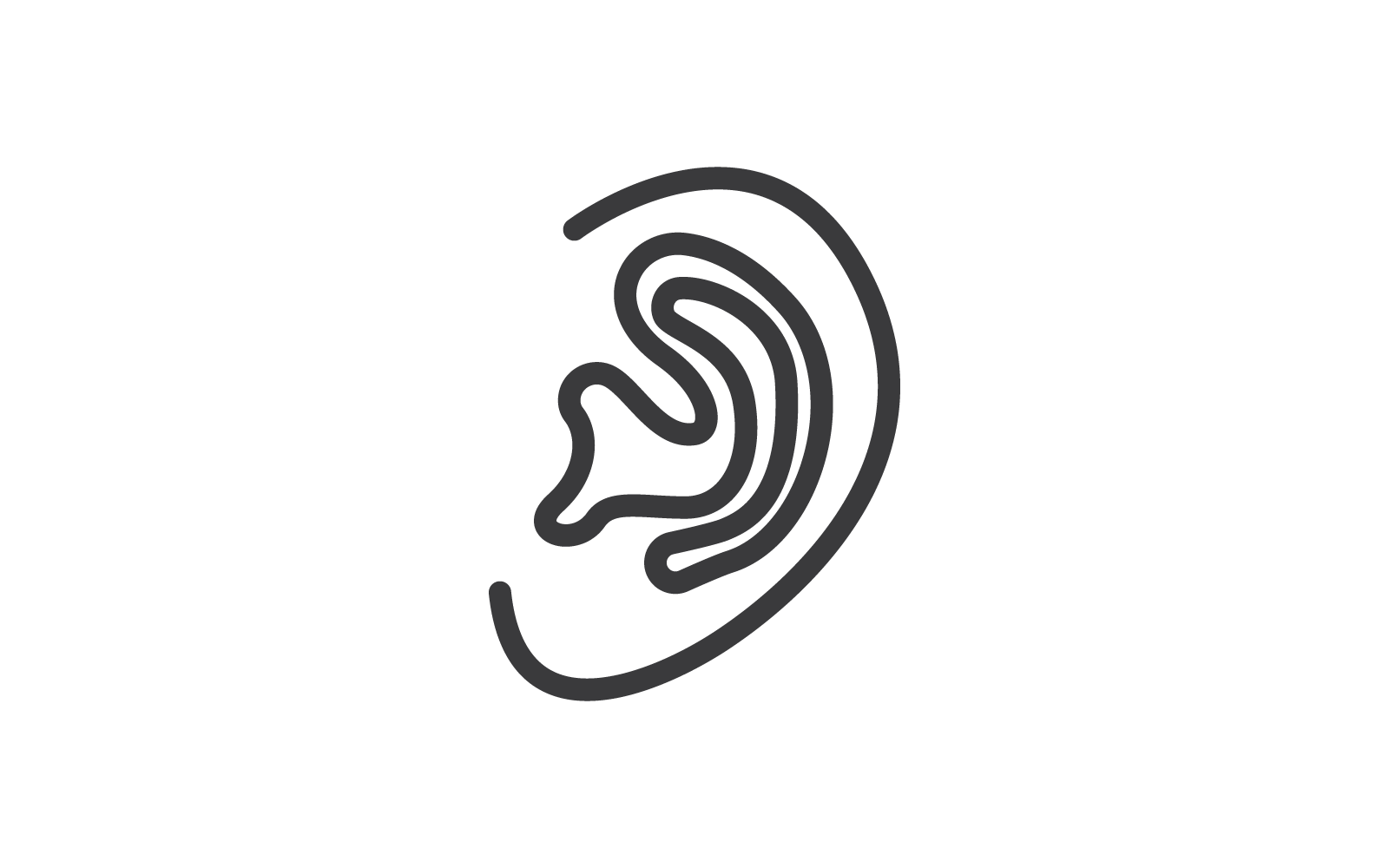 Hearing illustration logo template vector flat design