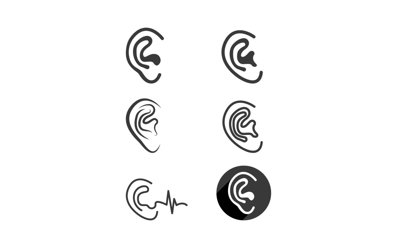 Hearing logo vector flat design template