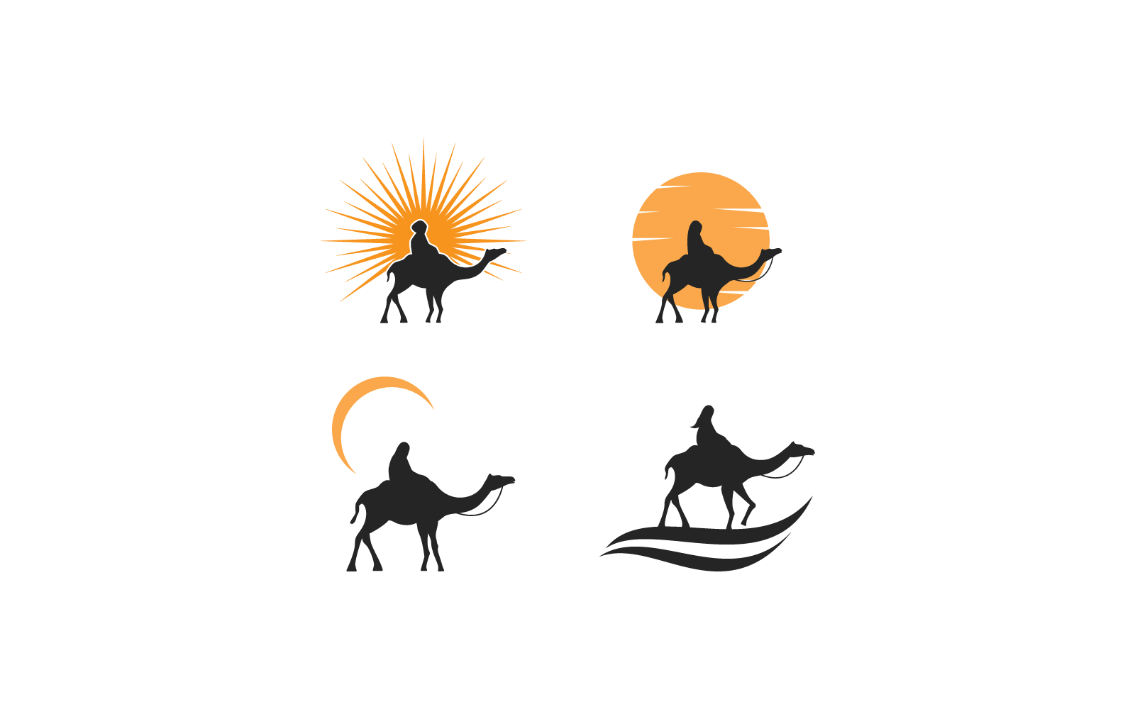 Kameel illustratie vector logo ontwerpsjabloon
