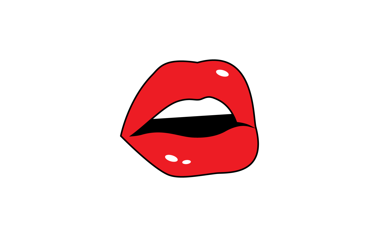 美丽的嘴唇女性设计矢量插画标志模板