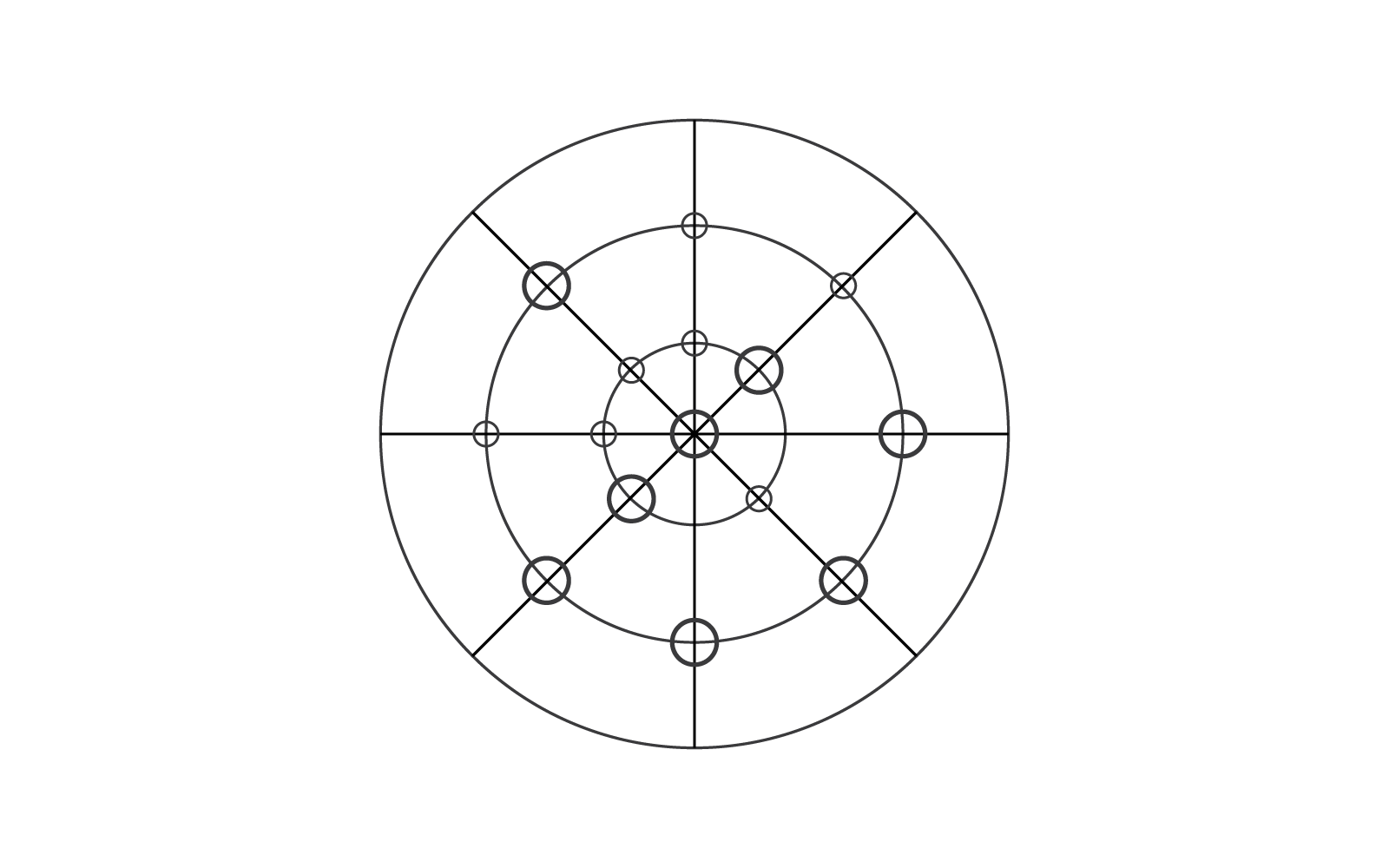 Orbita, połączenie lub sieć wektor płaski szablon projektu