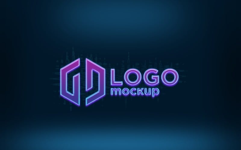 Purple Glowing Logo Mockup Template Product Mockup