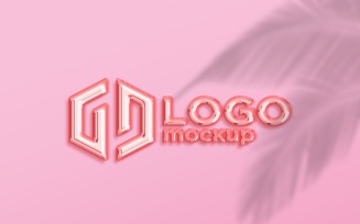 Rose Gold Logo Mockup Template