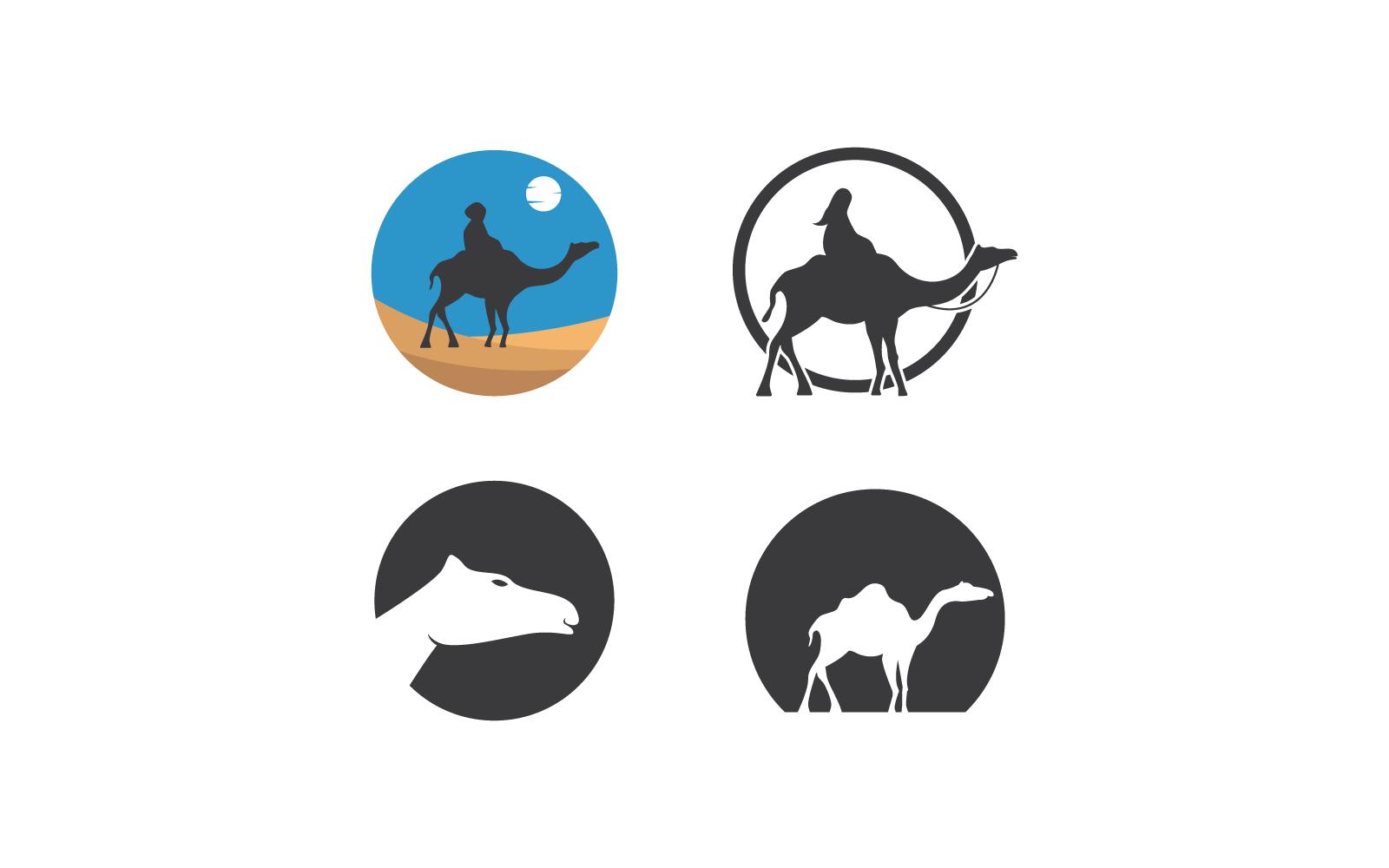 Vector de ilustración de logotipo de diseño de camello