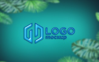 Blue Glossi Logo Mockup Template