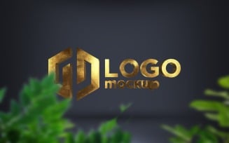 Brass Logo Mockup Template