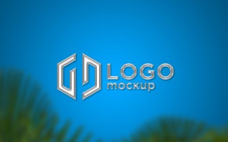 Glass Logo Mockup Template.