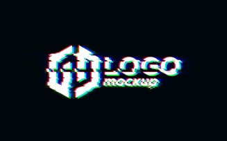Glitch Logo Mockup Template 01