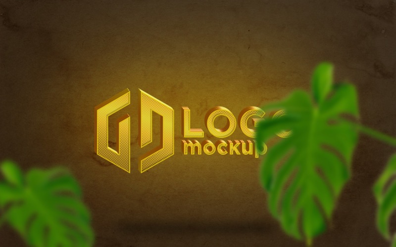 Gold Logo Mockup Template 01 Product Mockup