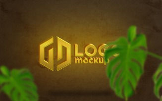 Gold Logo Mockup Template 01