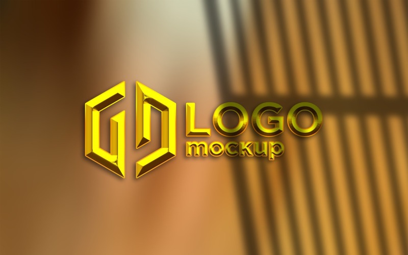 Gold Logo Mockup Template. Product Mockup
