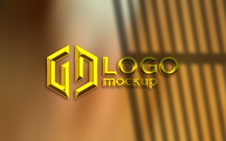 Gold Logo Mockup Template.