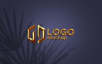 Golden Logo Mockup Template .