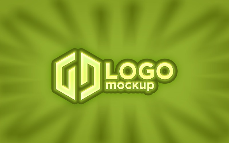 Green Embossed Logo Mockup Template Product Mockup