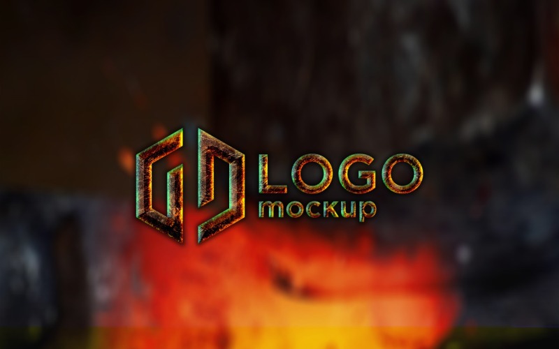 Hot Iron Logo Mockup Template 01 Product Mockup